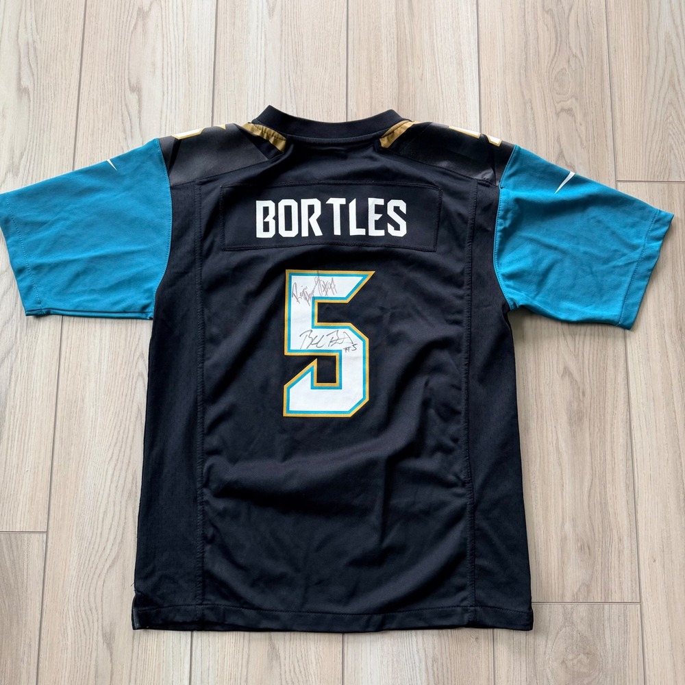 Nike Blake Bortles Jacksonville Jaguars Jersey Kids Size L Black Signed #5